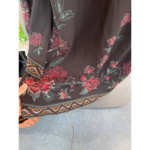 Flying Tomato Floral Embroidered Bell Sleeve Tunic Mini Dress Women's M - Picture 6 of 16